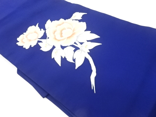 塩瀬手描き牡丹模様名古屋帯